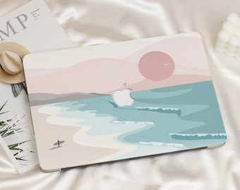 Sunset Beach Sea Surfer MacBook Case for MacBook Pro 16 15 13 Air 15 14 13 11 MacBook Retina 15 13 12 Apple Laptop Sleeves 2023 2021 Cover
