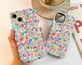 Süße bunte Graffiti Phone 15/16/12/13 Mini Case iPhone 15 14 Pro XR XS SE Case iPhone 14 13 12 11 Pro Max Case 15 Plus Case iPhone Cover