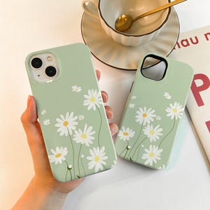Fresh Daisy iPhone Case For iPhone 16 15, iPhone14 13 12 11 Pro Max Matte 14 15 Plus Case, iPhone 7/8 Mini Case XR XS SE Case
