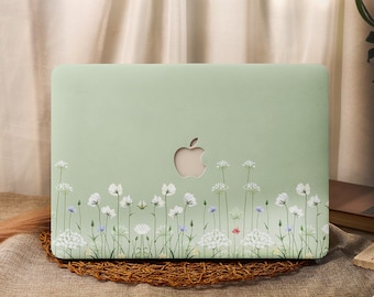 Funda para MacBook con flores frescas verdes para MacBook Pro 16, 15, Air 15, 14, 13 y 11 pulgadas, MacBook Retina 15, 13 y 12 pulgadas, funda para portátil Apple 2023-2022, A2941