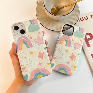 Rainbow Painting Case for iPhone 16 15 13 12, iPhone14 13 12 11 Pro Max Matte 16 15 Plus Case, iPhone 12/13 Mini Case XR XS SE Case