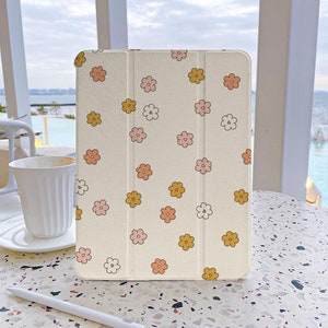 Yellow Flowers iPad Case iPad Air 4/5 Case iPad 9/10 Case Mini 6/5/4/3/2 Cover For iPad 10.9&quot;12.9 With Pencil Holder iPad 2022 2021 2020
