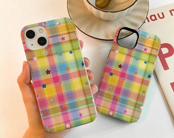 Colorful checkered Case For iPhone 18 17 16 15, iPhone Case for 18 14 13 12 Pro Max, Matte/Glossy 14 15 Plus Case, iPhone12/13 Mini Case