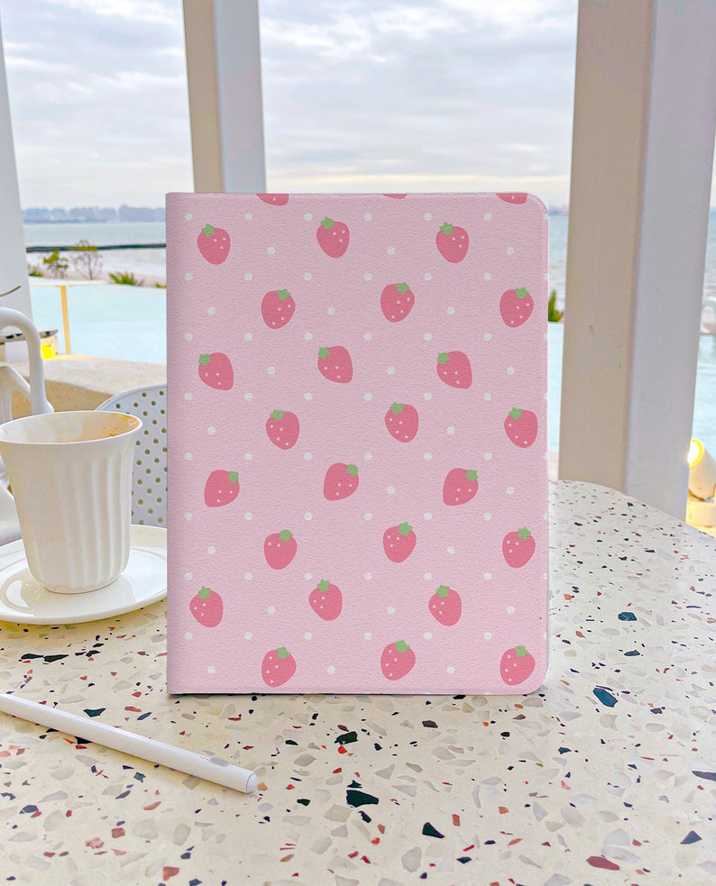 Pink Cute Little Strawberry Ipad Case 7th Generation Ipad Case Etsy