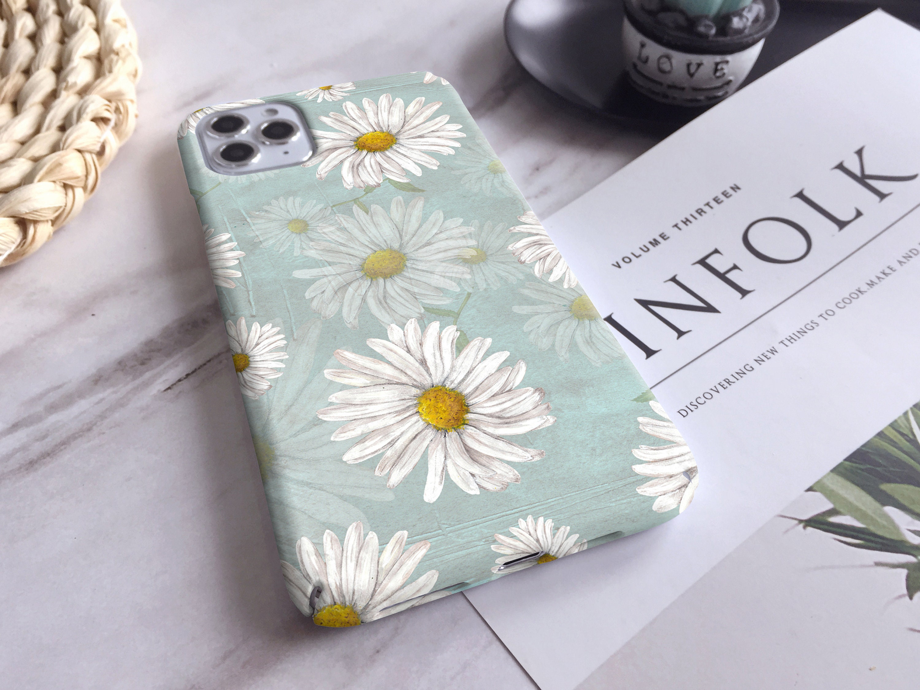 Vintage Daisy Flower Painting Aesthetic Art Phone case For Etsy