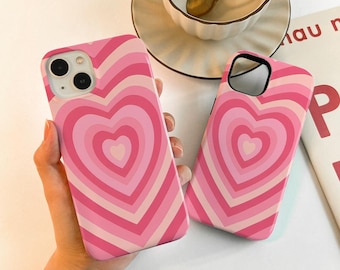 Pink Heart Case For iPhone 18 17 16 15 13 12 11, iPhone14 13 12 11 Pro Max Matte 14 15 Plus Case, iPhone 7/8/12/13 Mini Case XR XS SE Case