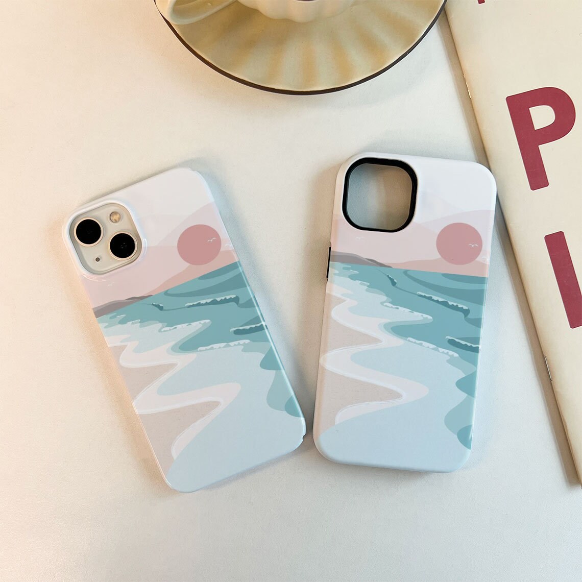IPhone 15 14 Case Sunset Beach Sea Phone Case for iPhone 13 12