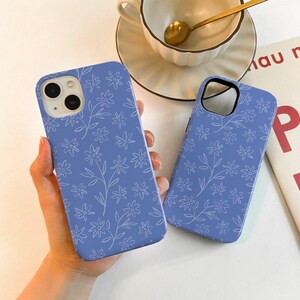 Royal Blue Flower Phone 15/7/12/13 Mini Case iPhone 15 14 13 11 Pro XR XS SE Case iPhone 14 13 12 11 Pro Max Case 15 Plus Case iPhone Cover