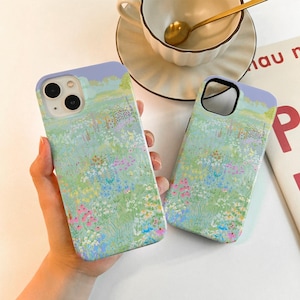 Oil on Canvas Lawn Case for iPhone 16 15 13 12, iPhone14 13 12 11 Pro Max Matte 16 15 Plus Case, iPhone 12/13 Mini Case XR XS SE Case