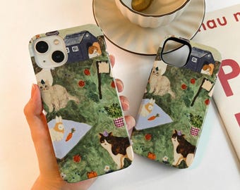 Ölgemälde Illustration iPhone Hülle Für iPhone 16 15, iPhone 14 13 12 11 Pro Max Matte 14 15 Plus Hülle, iPhone 7/8 Mini Hülle XR XS SE Hülle