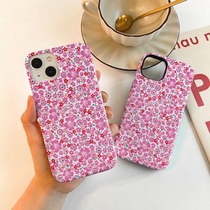 Pink Flowers Case For iPhone 15 14 13 12 11, iPhone 14 13 12 11 Pro Max Matte Case 14 15 Plus Case, iPhone 7/8/12/13 Mini Case XR XS SE Case