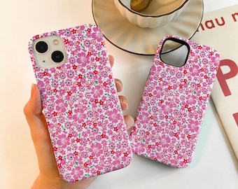 Funda con flores rosas para iPhone 15, 14, 13, 12 y 11, funda mate para iPhone 14, 13, 12 y 11 Pro Max, funda para iPhone 14 y 15 Plus, funda para iPhone 7/8/12/13 Mini, funda para iPhone XR, XS y SE.