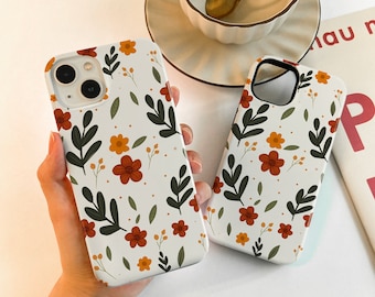 Flowers Green Leaves Phone 15/7/12/13 Mini Case iPhone 15 1411 Pro XR XS SE Case iPhone 14 13 12 11 Pro Max Case 15 Plus Case iPhone Cover