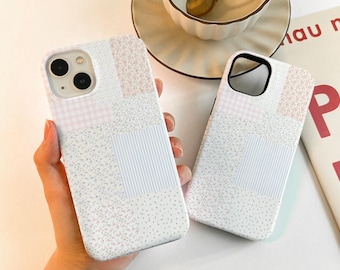 Light-Colored Plaid For iPhone 16 15 13 12 11, iPhone 14 13 12 11 Pro Max Matte 14 15 Plus Case, iPhone 7/8/12/13 Mini Case XR XS SE Case