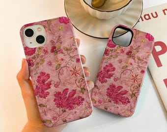Elegant Red Flowers Case For iPhone 17 16 15, iPhone Case for 14 13 12 Pro Max, Matte/Glossy 14 15 Plus Case, iPhone12/13 Mini Case