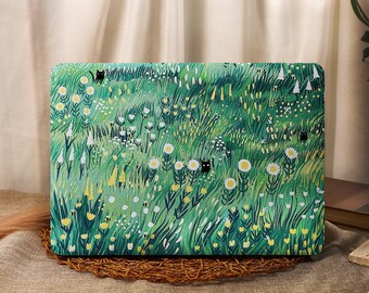 Green Grass Flower MacBook Case for MacBook Pro 16 15 Air 15 14 13 11 MacBook Retina 15 13 12 Laptop Sleeves 2023 2022 Cover A2941