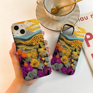Imitation 3D Landscapes Case for iPhone 16 15 13 14, iPhone14 13 12 11 Pro Max Matte 16 15 Plus Case, iPhone 12/13 Mini Case XR XS SE Case
