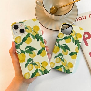 Zitrone Muster Hülle Für iPhone 15 14 13 12 11, iPhone 14 13 12 11 Pro Max Matte 14 15 Plus Hülle, iPhone 7/8/12/13 Mini Hülle XR XS SE Hülle