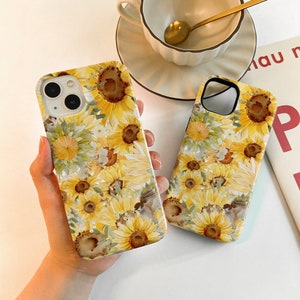 Funda de girasol para iPhone 15, 14, 13, 12 y 11, funda mate para iPhone 14, 13, 12 y 11 Pro Max, funda para iPhone 14 y 15 Plus, funda para iPhone 7/8/12/13 Mini, funda para XR, XS y SE