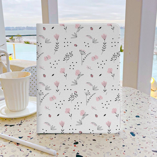 Pink Floral iPad Case 7th Gen iPad Case With Pencil Holder iPad Case 9 Generation 10.2 Soft Back Cover For iPad Air 45 iPad mini 5