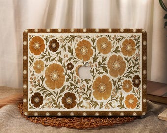 Vintage Brown Poppy Floral MacBook Case for MacBook Pro 16 14 15 MacBook Air 15 13 MacBook Retina 15 13 12 Laptop Sleeves 2026