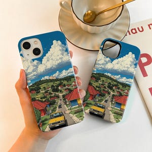 Landscape Painting Case for iPhone 16 15 13 14, iPhone14 13 12 11 Pro Max Matte 16 15 Plus Case, iPhone 12/13 Mini Case XR XS SE Case