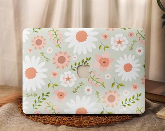 Funda para MacBook con flores verdes y rosas para MacBook Pro 16, 15, Air 15, 14, 13 y 11 pulgadas, MacBook Retina 15, 13 y 12 pulgadas, funda para portátil Apple 2023 y 2022, A2941