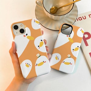 Étui pour iPhone 15 14, mignon petit canard blanc, étui pour nouvel iPhone 13 12 11 Pro, étui pour iPhone SE X XR XS Max 7 8 Plus