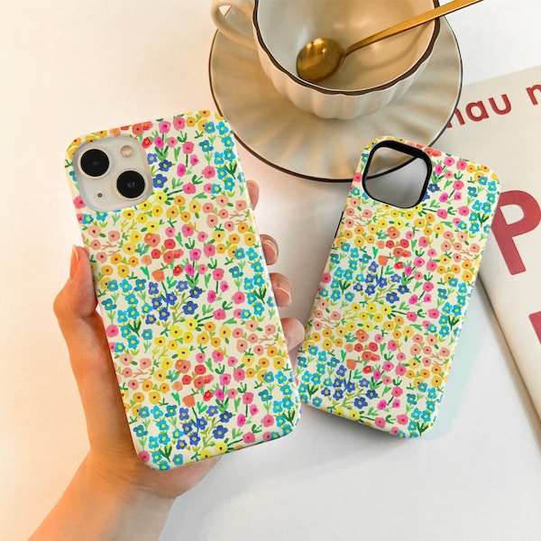 Colorful Flowers Phone 15/7/12/13 Mini Case iPhone 15 1411 Pro XR XS SE Case iPhone 14 13 12 11 Pro Max Case 15 Plus Case iPhone Cover