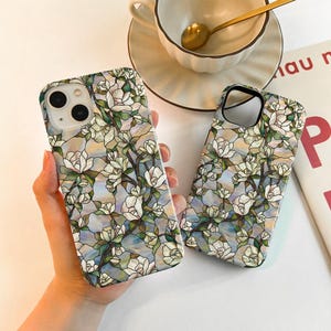 Glass Painting Flowers iPhone case, Tough/Slim Case for iPhone 16 15 14 13 12, iPhone 16 15 14 13 12 11 Pro Max Matte/Glossy Case