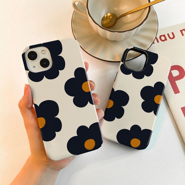 iPhone 15/14 Case Cute Black Daisies Phone Case for iPhone 13 12 11 Pro Case  iPhone SE X XR XS Max 7 8 15 Plus Cover