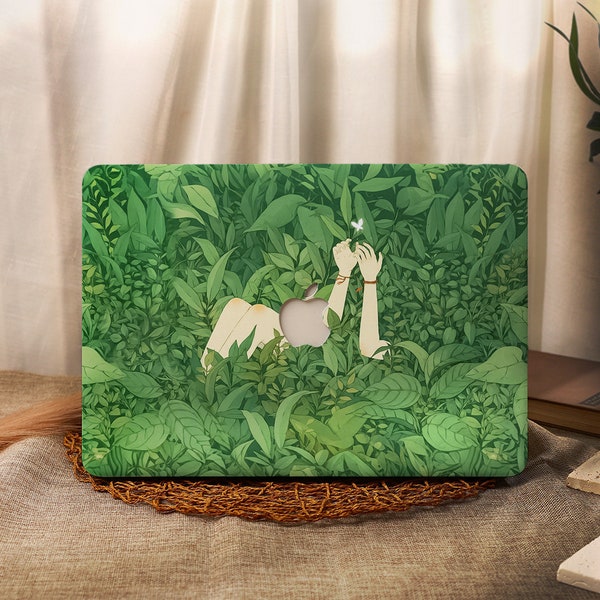 Green Meadow Butterfly MacBook Case for MacBook Pro 16 15 Air 15 14 13 11 MacBook Retina 15 13 12 Apple Laptop Sleeves 2023 2022 Cover A2941
