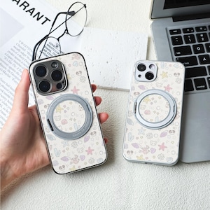 かわいいグラフィティiPhoneケース、Magsafe iPhone 16/15ケース、iPhone 14/13/12レザーマグネットケース、iPhone 7/8/12/13 MiniケースXR XS SEケース