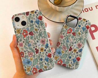 Green Flowers Case For iPhone 15 14 13 12 11, iPhone 14 13 12 11 Pro Max Matte Case 14 Plus Case, iPhone 7/8/12/13 Mini Case XR XS SE Case