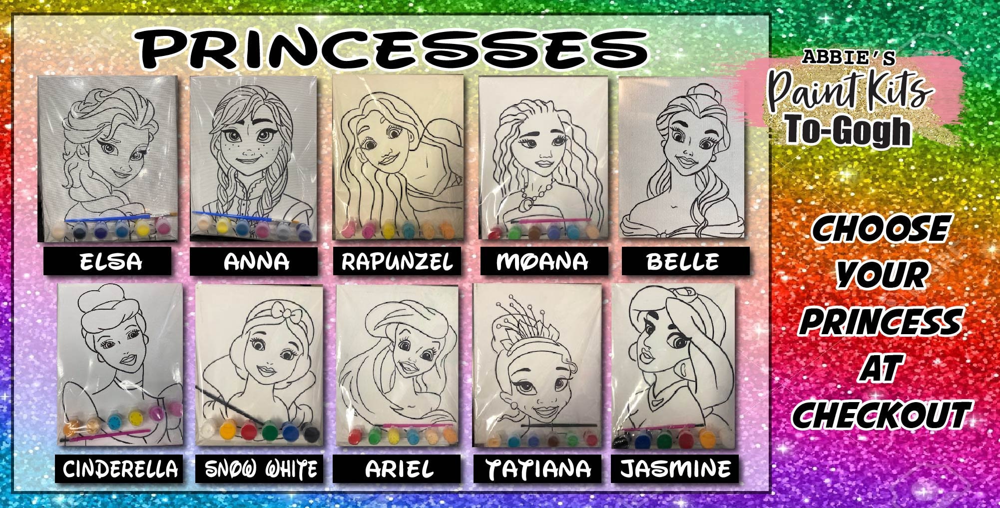 Paint Your Own Princess Paint Party Princess Party Etsy