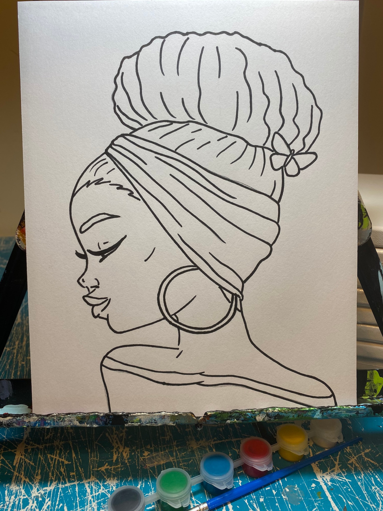 blm-pre-drawn-canvas-african-american-girl-canvas-paint-and-etsy