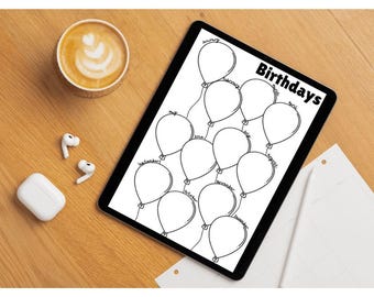 Birthday Tracker Printable | Important Dates Log | Digital Planner Page