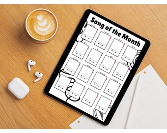 Song of the Month Printable | Monthly Music Tracker | Digital Page