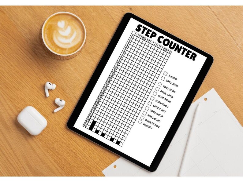 Step Tracker Printable | Daily Step Count Log | Fitness Planner Page - Etsy