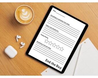 PM Affirmations Printable | Evening Reflection Page | Digital Download