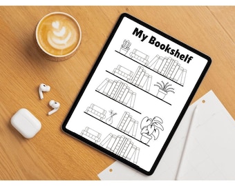 Bookshelf Reading Tracker | Color-In Bookshelf | Printable Reading Log