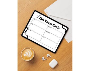 Yearly Goal Planner Printable | Annual Goal Setting Worksheet