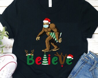 Christmas Ugly Sweater Party Santa Elf Gift Tank T-Shirt Bigfoot Santa 