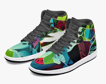 Parrots Collection New High-Top Leather Unisex Sneakers