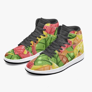 Unisex Leaves Collection New High-Top Colorful Leather Sneakers