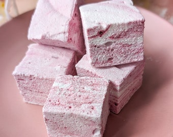 Raspberry Ripple Halal Marshmallows: Gourmet Luxury Treat