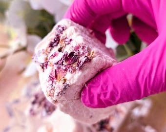 Rose Marshmallows with Edible Rose Petals: Halal Gourmet Gift