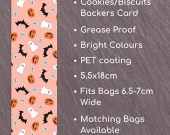 Halloween Cookie Card: Grease Proof Food Safe Backing (55x180mm)