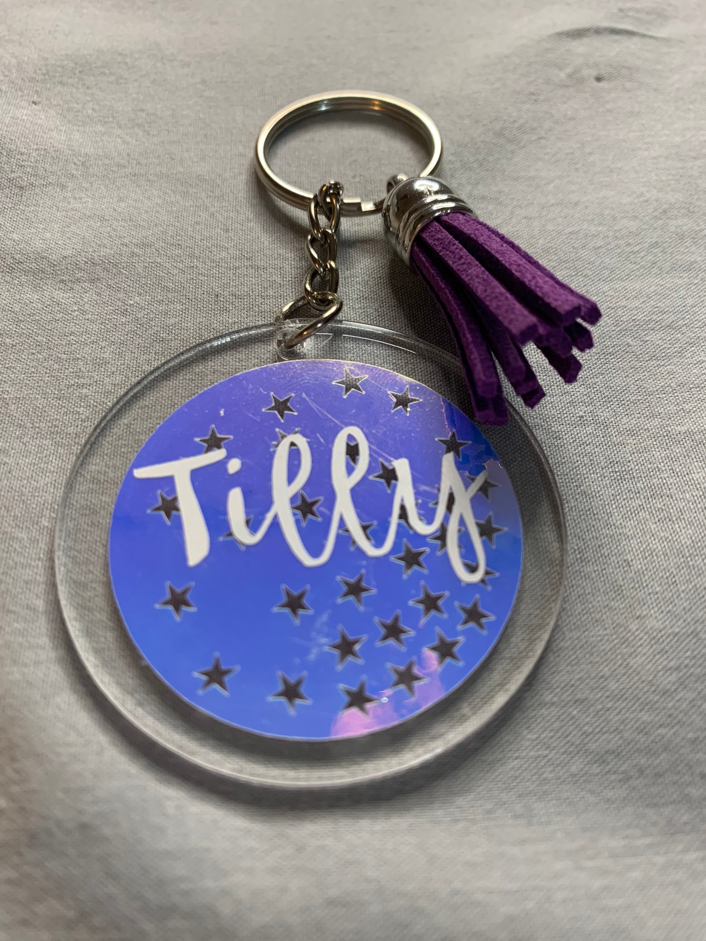 Personalised keyring UK clear acrylic personalised bespoke Etsy