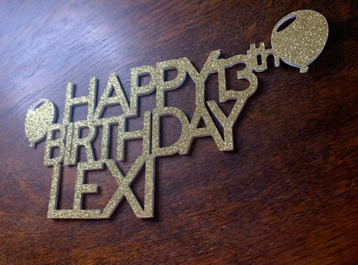 Personalised Cake Topper Happy Birthday cake topper UK Etsy